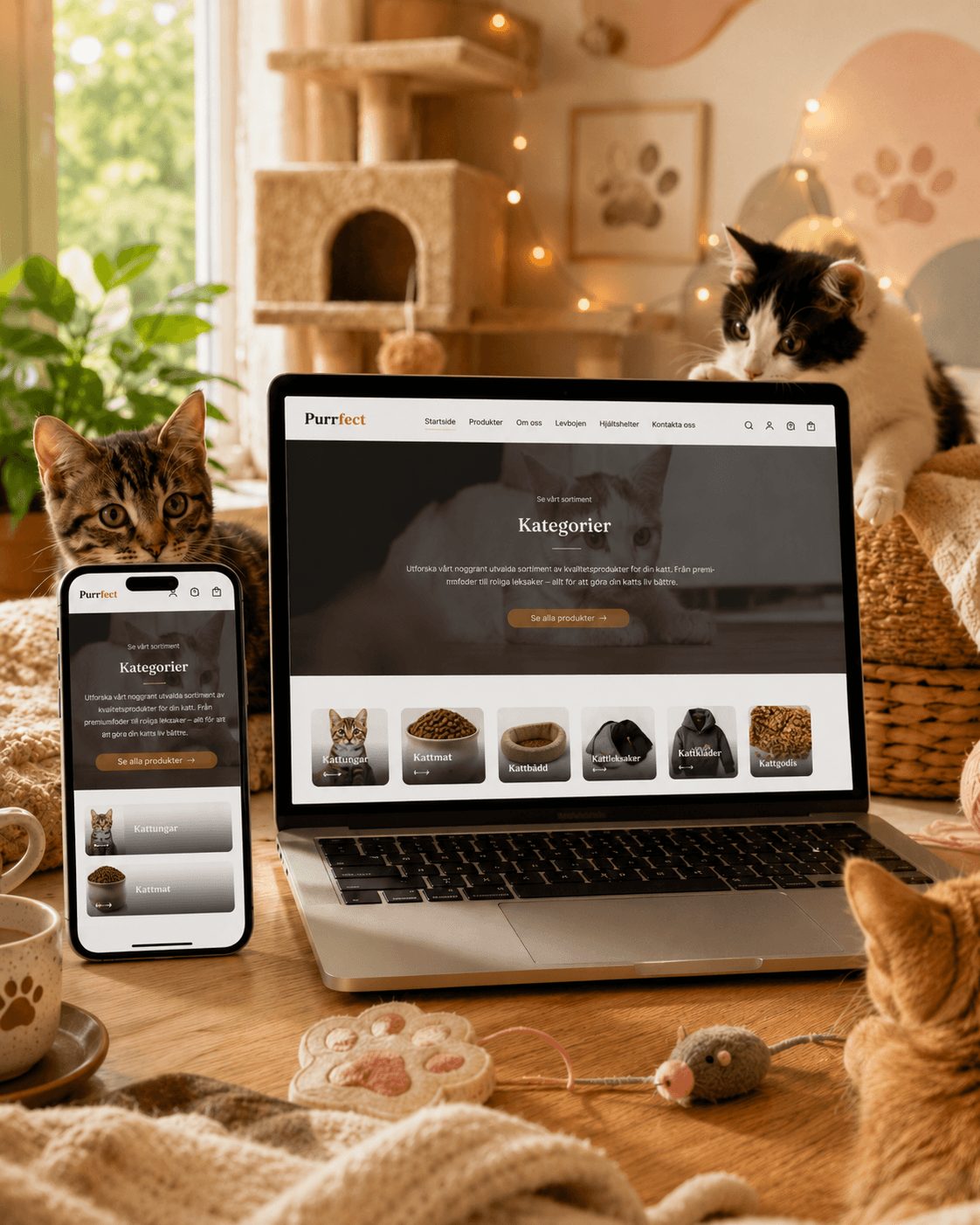 Purrfect - kattprodukter med donationsfunktion