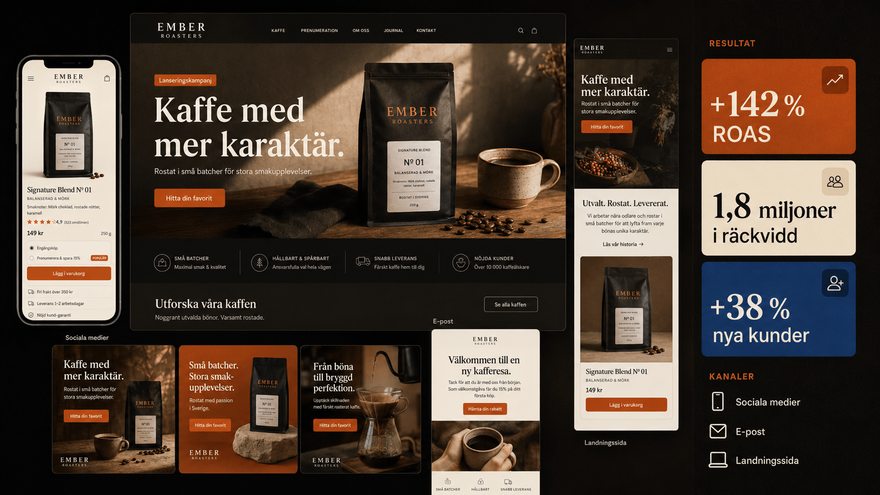 Kampanj för Ember Roasters - annonser, e-post och resultat